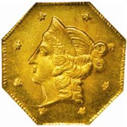 1853 Octagonal $1. BG-519. Rarity-4- Liberty Head