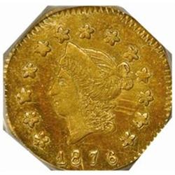 1876 Octagonal $1. Liberty Head. MS63 (PCGS)