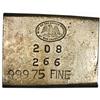 Silver Ingot No. 208/226/1861. 27.26 Oz. 999.75 F