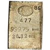 Silver Ingot No. 477/86. 26.32 Oz. 999.75 Fine.