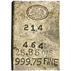 Silver Ingot No. 214/464. 25.85 Oz. 999.75 Fine
