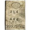 Silver Ingot No. 214/464. 25.85 Oz. 999.75 Fine
