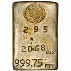 Silver Ingot No. 295/249. 20.68 Oz. 999.75 Fine.