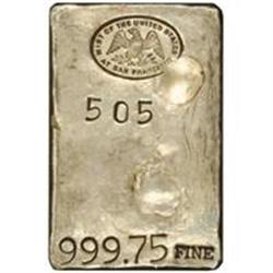Silver Ingot No. 505/2. 16 Oz. 999.75 Fine.