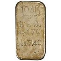 Silver Ingot. P-Mint. No. 170. 7.40 Oz. 999 Fine