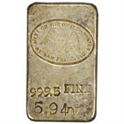 Silver Ingot. San Francisco Mint.