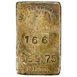Silver Ingot No. 166. 5.79 Oz. 999.75 Fine.