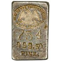 Silver Ingot No. 754. 5.69 Oz. 999.50 Fine.