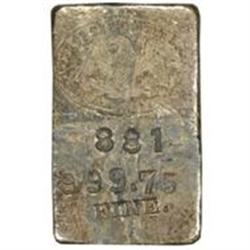 Silver Ingot No. 881. 5.54 Oz. 999.75 Fine.