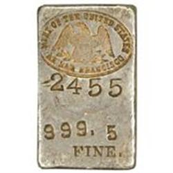 Silver Ingot No. 2455. 5.29 Oz. 999.5 Fine.