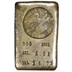 Silver Ingot. Nevada Silver Co. 5.21 Oz. 999 F
