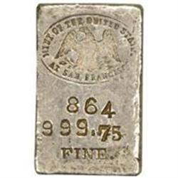 Silver Ingot No. 864. 5.10 Oz. 999.75 Fine.