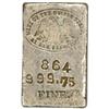 Silver Ingot No. 864. 5.10 Oz. 999.75 Fine.