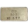 Image 2 : Silver Ingot. No. 377. 5.03 Oz. 999 Fine,