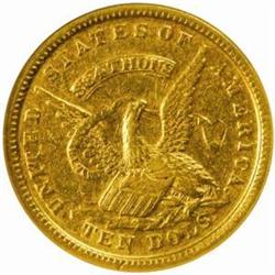 1852 US Assay Office of Gold $10 Gold. AU58 (NGC)