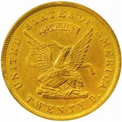 1853 US Assay Office. $20 Gold. 900 THOUS.