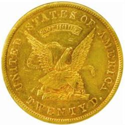 1853 US Assay Office. $20 Gold. 900 THOUS.