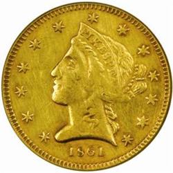 1861 Clark, Gruber & Co. $5 Gold. K-6. Rarity-4.
