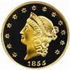 "1855" Kellogg & Co. $50 Gold. Restrike Gem Proof