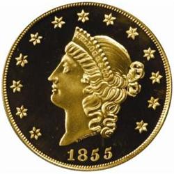 "1855" Kellogg & Co. $50 Gold. Restrike.