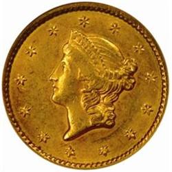 1849 G$1. Open Wreath. MS61 (NGC)