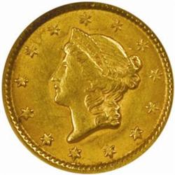 1851 G$1. AU58 (NGC)