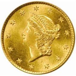 1854 G$1. Type I. MS64 (PCGS)