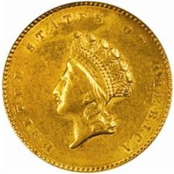 1854 G$1. Type II. AU55 (NGC)