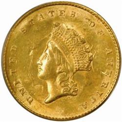 1855 G$1. AU58 (PCGS)