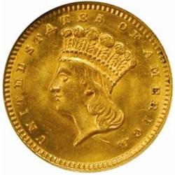 1874 G$1. MS64 (NGC)