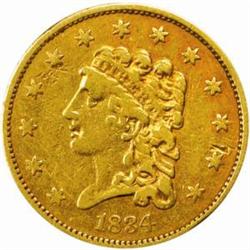 1834 Classic $2.5. VF-20 Scratched (Uncertified)