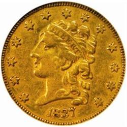 1837 Classic $2.5. AU55 (NGC)