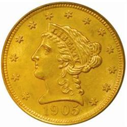 1905 Liberty $2.5. MS64 (PCGS)