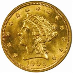 1906 Liberty $2.5. MS63 (PCGS)