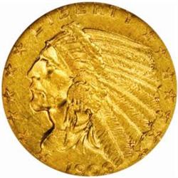1909 Indian $2.5. MS62 (NGC)