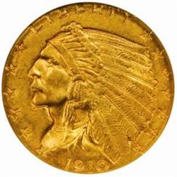 1910 Indian $2.5. MS64 (NGC)