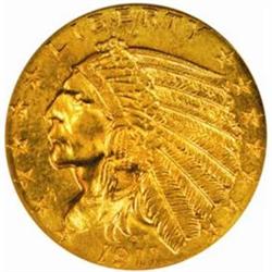 1911-D Indian $2.5. MS64 (NGC)