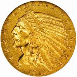 1911-D Indian $2.5. MS61 (NGC)