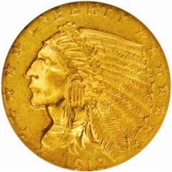 1912 Indian $2.5. MS63 (NGC)