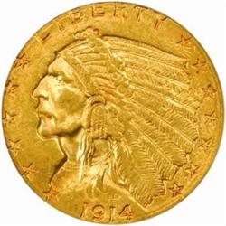 1914-D Indian $2.5. MS62 (PCGS)