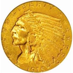 1915 Indian $2.5. MS62 (PCGS)