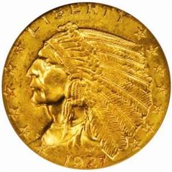 1927 Indian $2.5. MS64 (NGC)