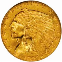1928 Indian $2.5. MS64 (NGC)