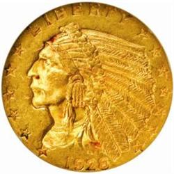 1928 Indian $2.5. MS62 (NGC)
