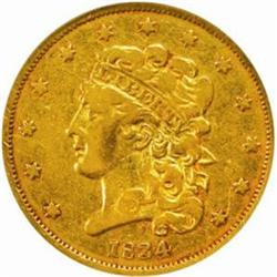 1834 Classic $5. Crosslet 4. VF Details (NCS)