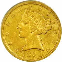 1850-D Liberty $5. Winter 23-O.