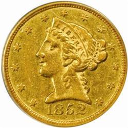 1852-C Liberty $5. Winter 19-H. EF45 (PCGS)