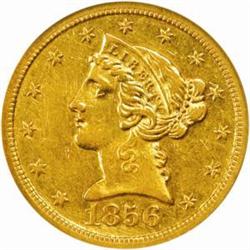 1856-O Liberty $5. Winter Variety Two. AU Details