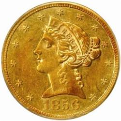1856-S Liberty $5. AU55 (PCGS)