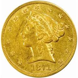 1871-CC Liberty $5. Winter 1-A. EF45 (PCGS)